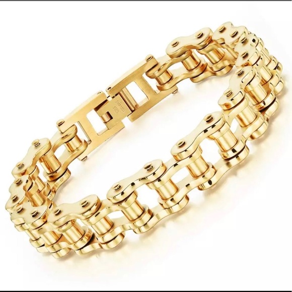 STAINLESS STEEL Men Rock Punk Biker Bicycle Bracel - Picture 4 of 8